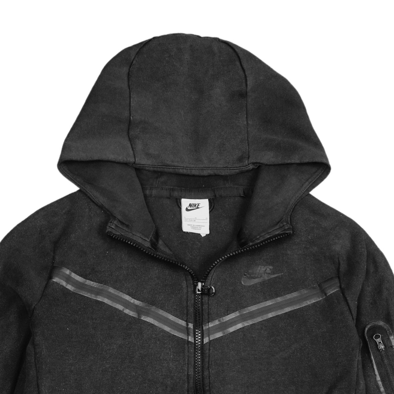 Nike Boys Black Full Zip Hoodie L 147-158cm Athletic Fit