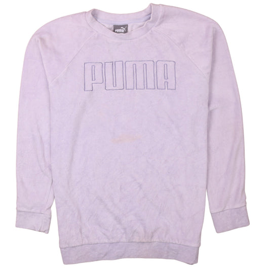 Puma Womens Lilac Crew Neck Logo Sweatshirt Size 10