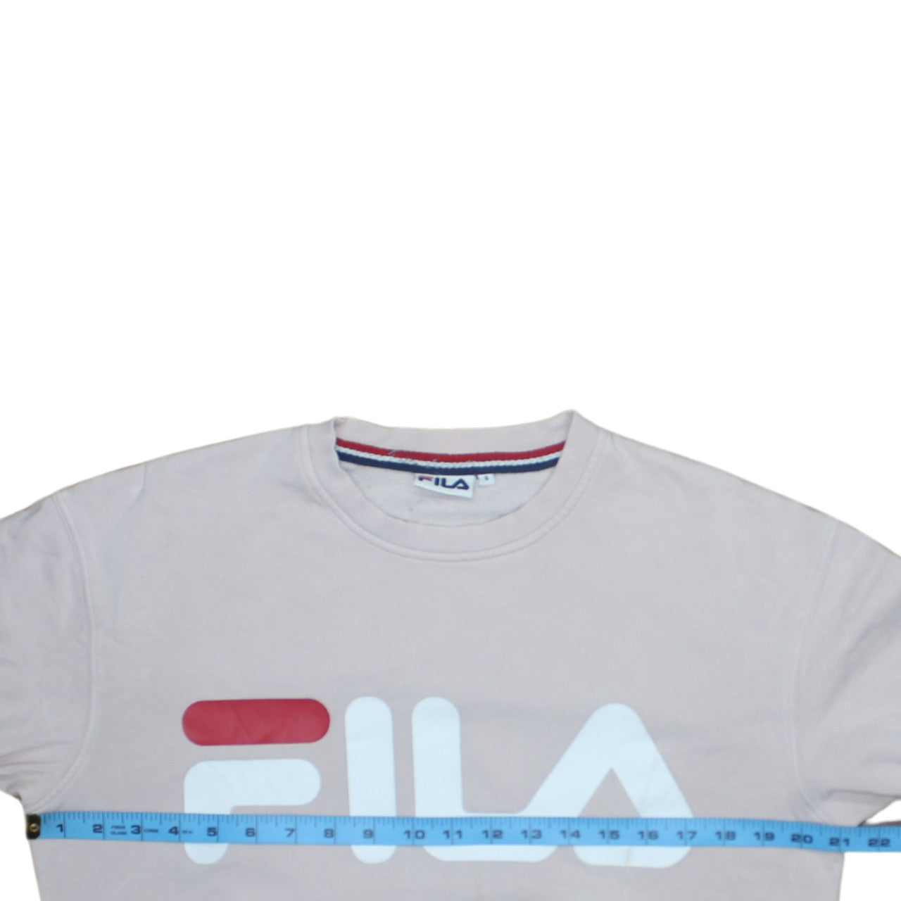 FILA Womens Beige Small Logo Crew Neck Pullover Sweatshirt