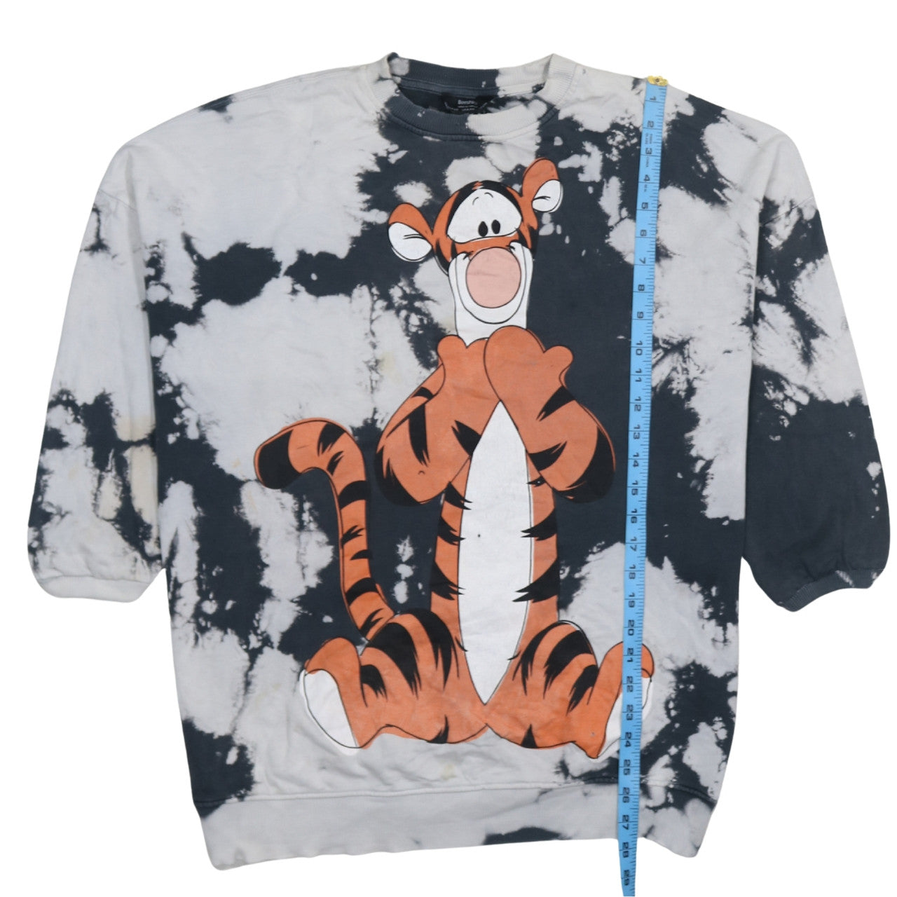 Bershka Women’s Grey Tie Dye Tigger Pullover Sweatshirt XS
