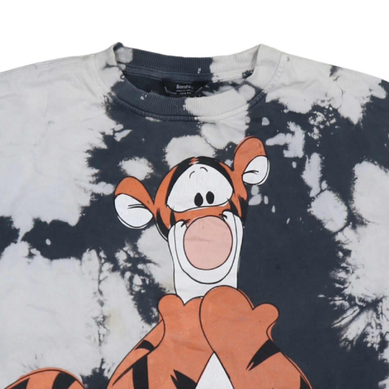 Bershka Women’s Grey Tie Dye Tigger Pullover Sweatshirt XS