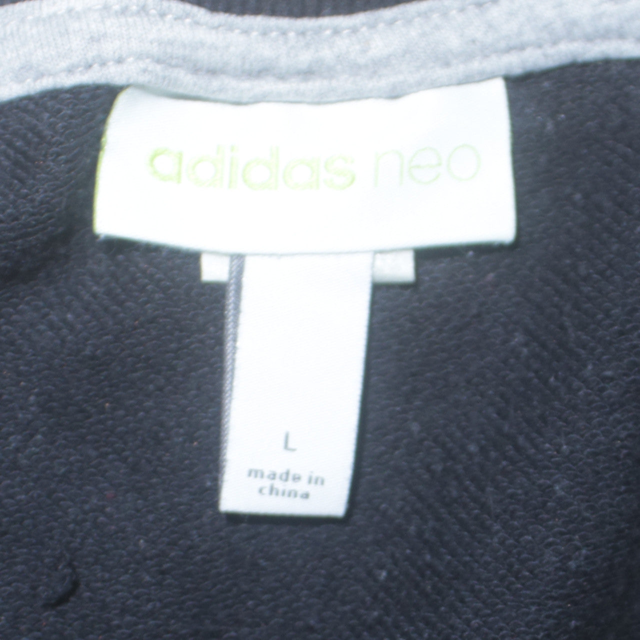 Adidas Men Black Logo Crew Neck Pullover Sweatshirt L