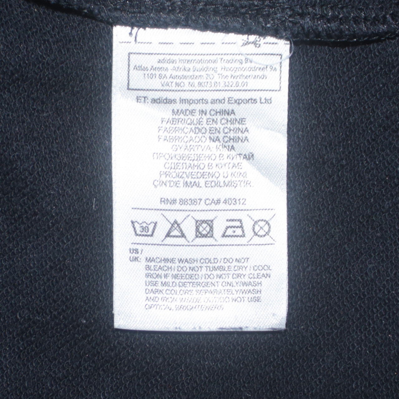 Adidas Men Black Logo Crew Neck Pullover Sweatshirt L