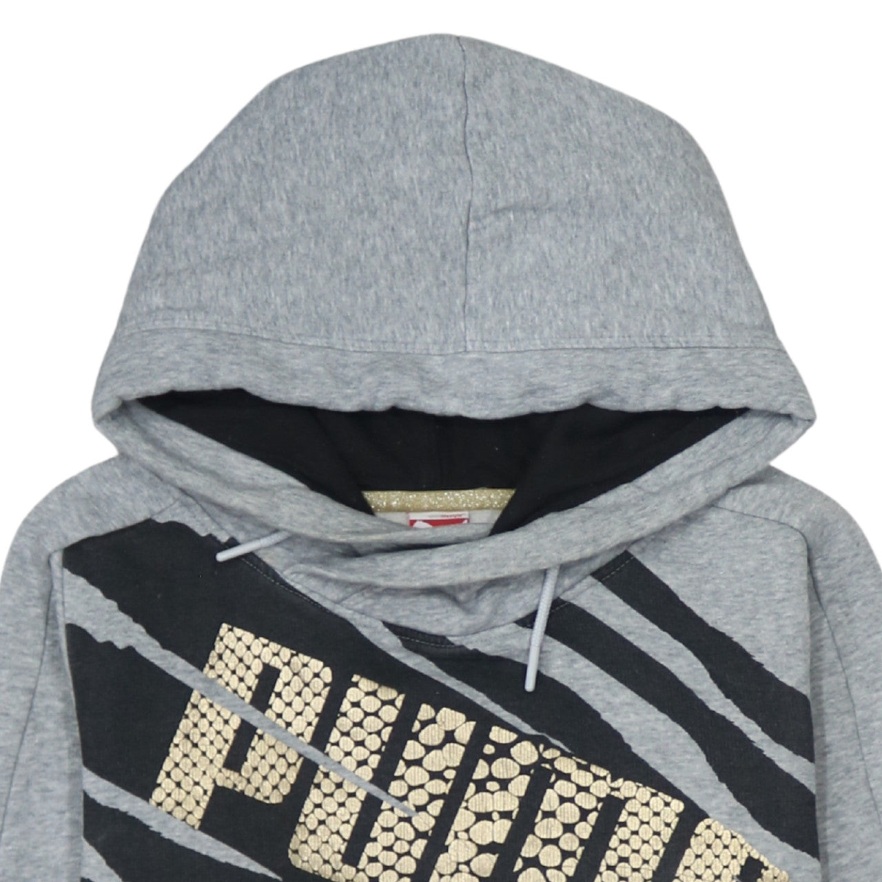 PUMA Womens Grey Animal Print Pullover Hoodie Size 12