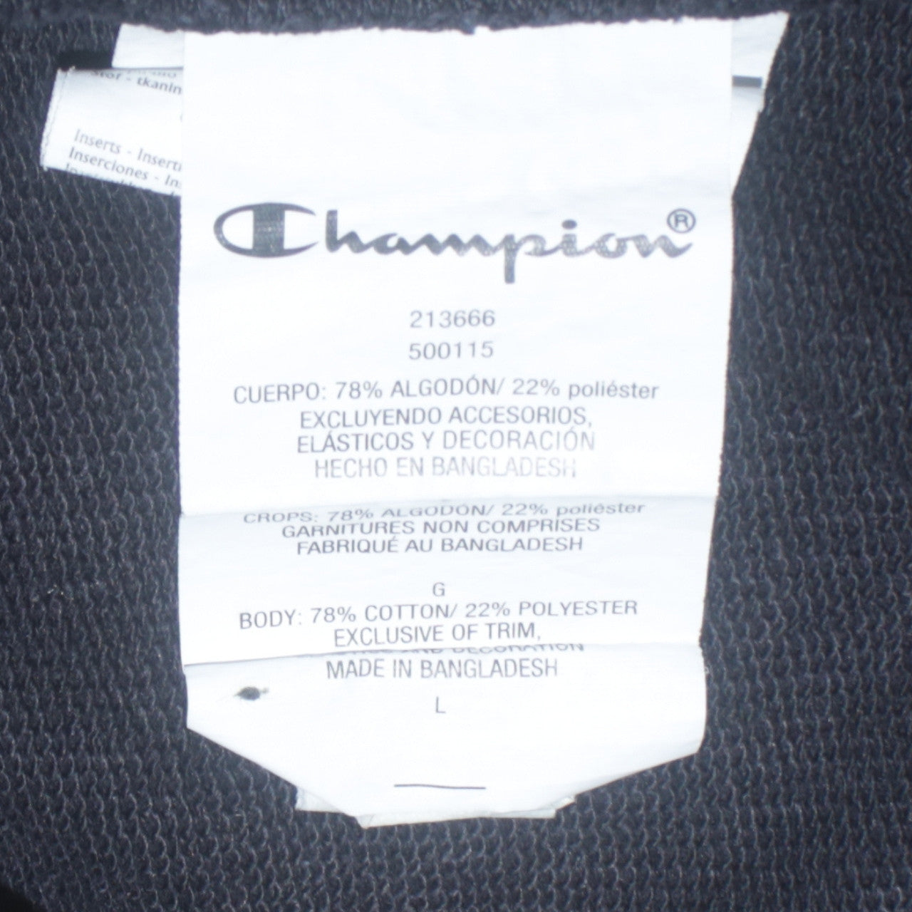 Champion Women Black Hoodie L Pullover Embroidered Logo Cotton Blend