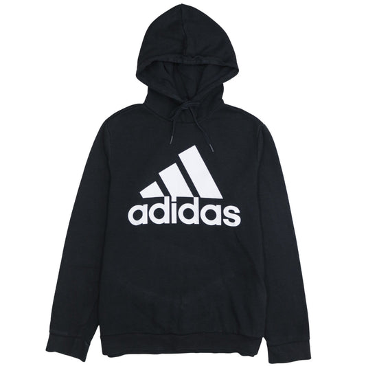 Adidas Women Black L Pullover Hoodie Sweatshirt with Logo