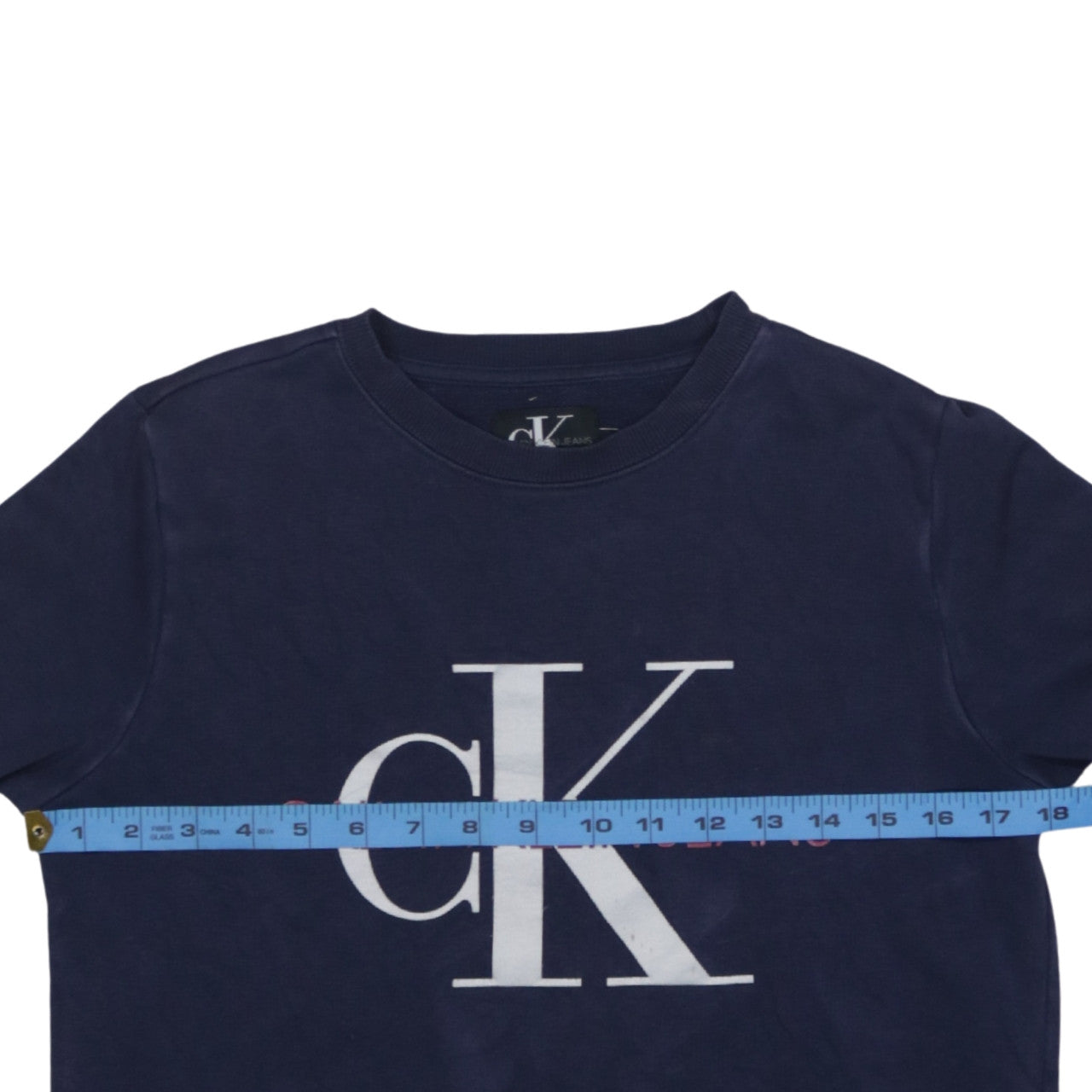 Calvin Klein Jeans Boys Navy Blue Logo Sweatshirt Size 14 Crew Neck
