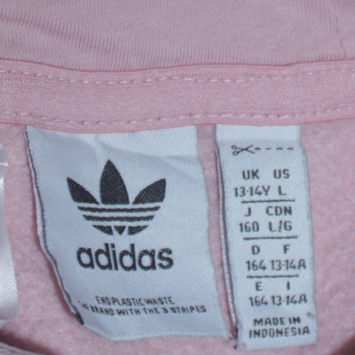 Adidas Girls Pink Pullover Hoodie 13-14 Years Regular Fit Logo Fleece