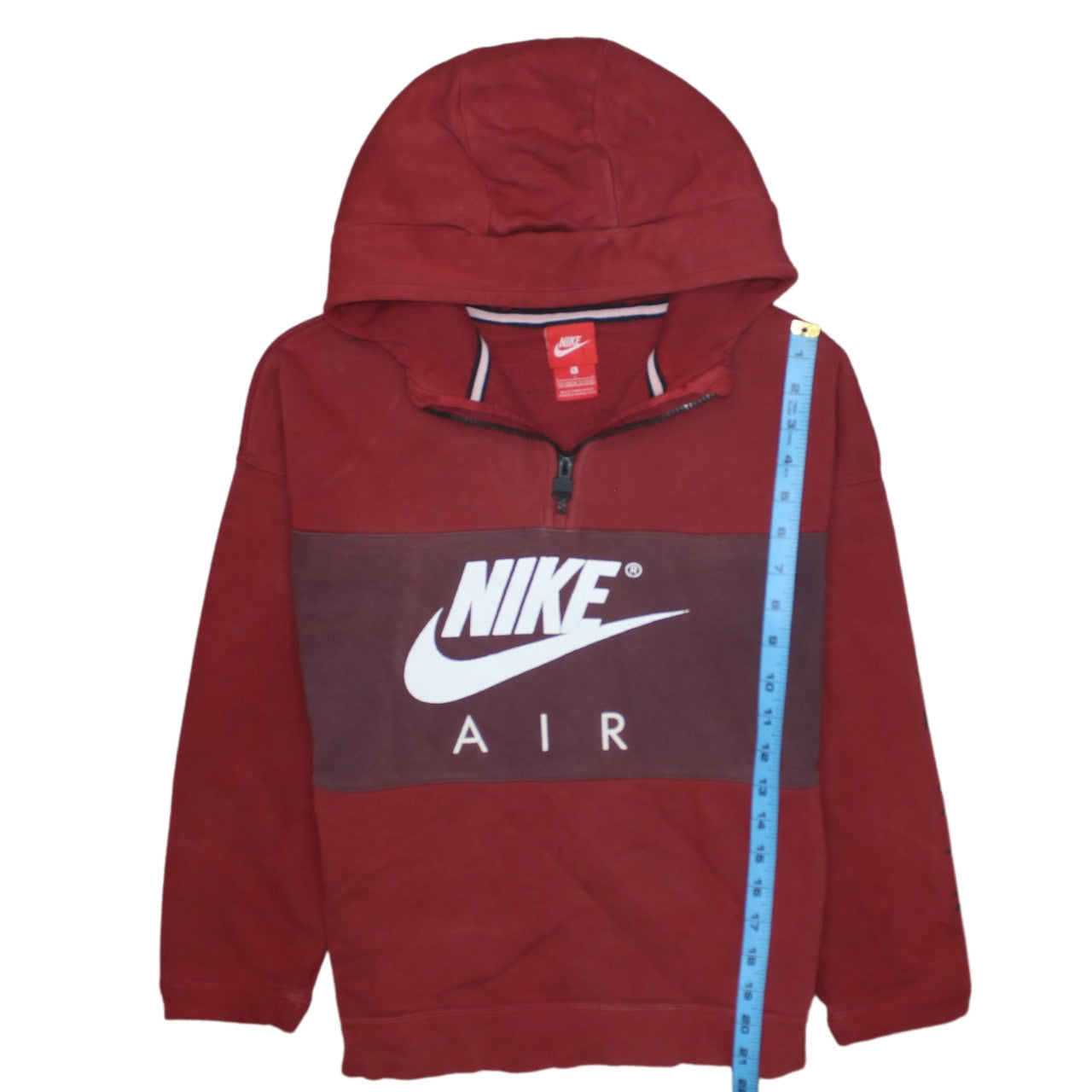 Nike Boys Red Half Zip Hoodie 12-13 Years Graphic Print Fleece Top