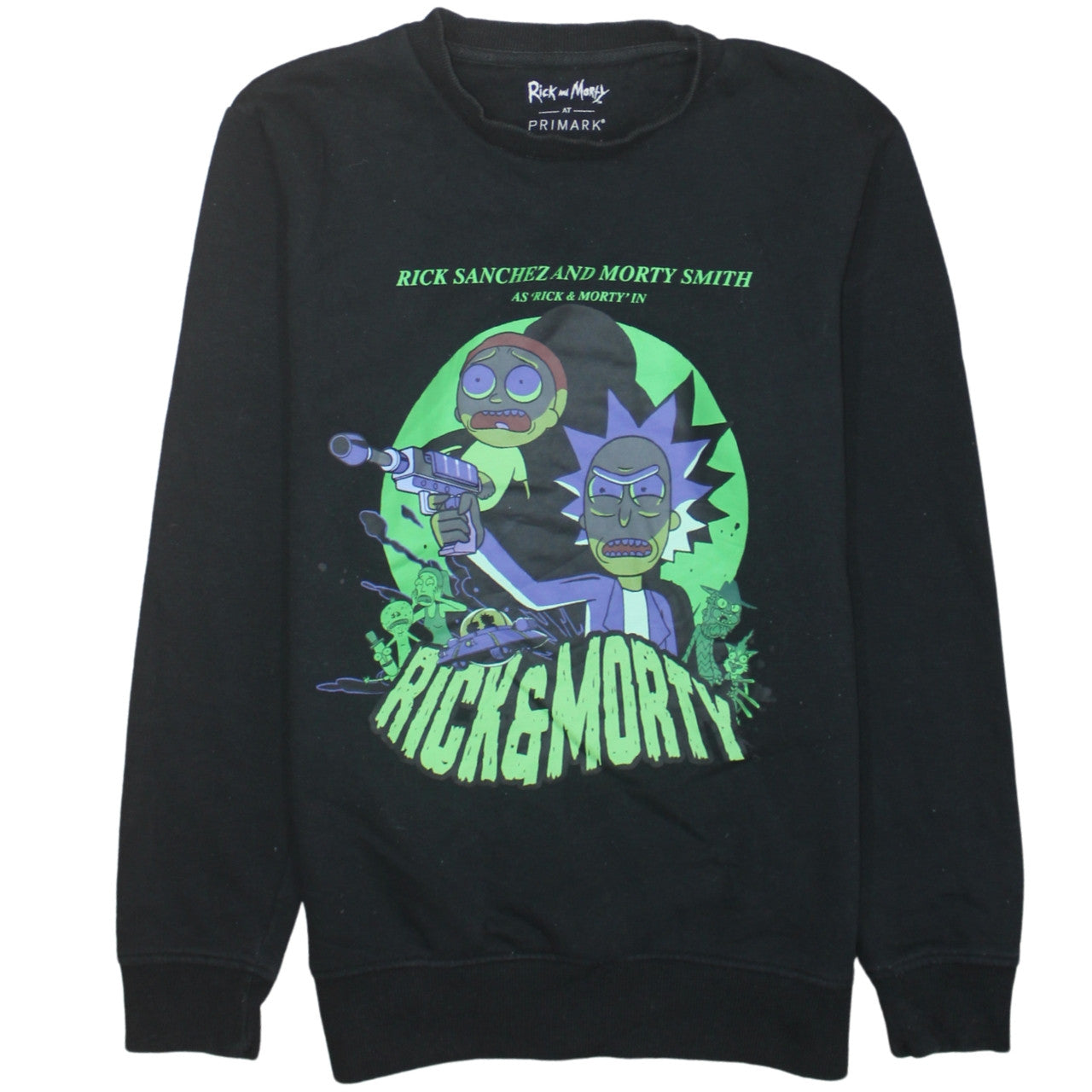 Primark Rick and Morty Men's Black Pullover Sweatshirt Size S