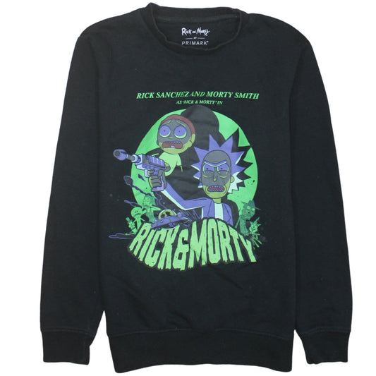 Primark Rick and Morty Men's Black Pullover Sweatshirt Size S