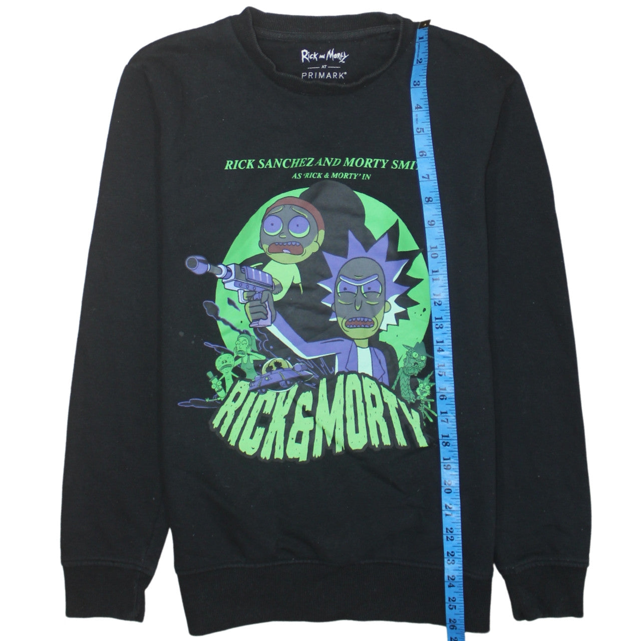 Primark Rick and Morty Men's Black Pullover Sweatshirt Size S