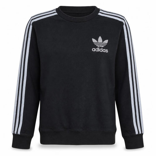 Adidas Womens Black XS Crew Neck Pullover Sweatshirt with Logo