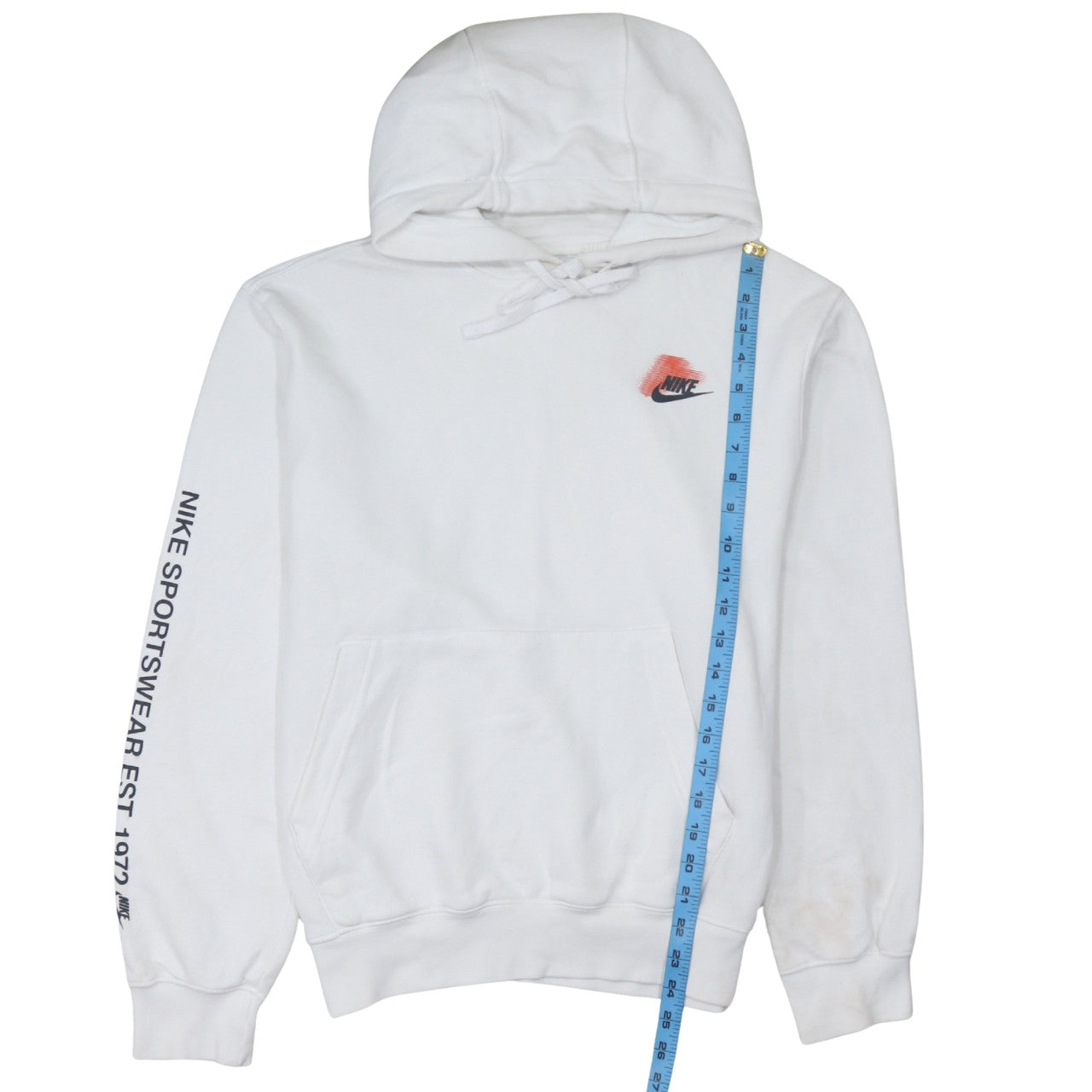 Nike Men's White Pullover Hoodie Small Graphic Logo Sportswear
