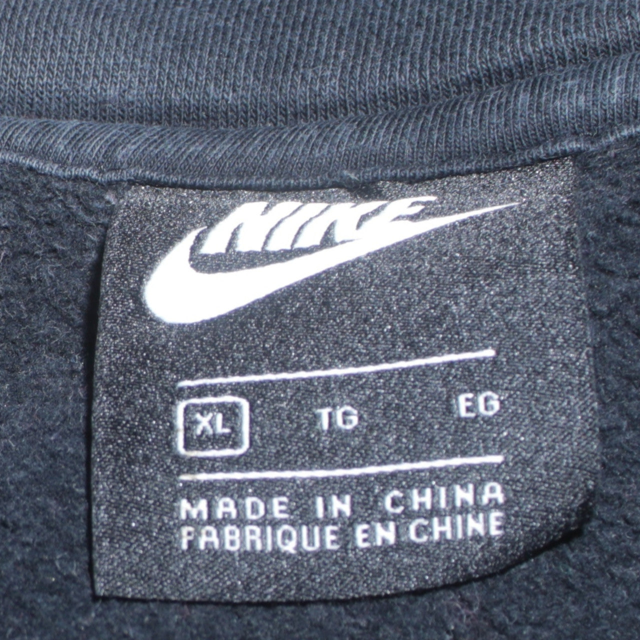 Nike Womens Navy 1/4 Zip Fleece Sweatshirt XL Just Do It Logo
