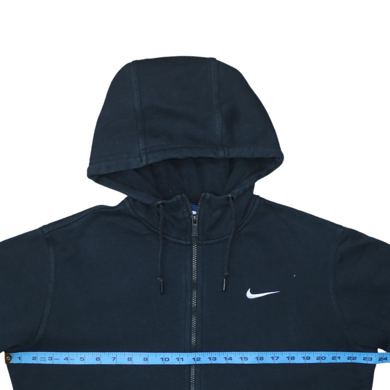 Nike Women's Black Full Zip Hoodie M Cotton Blend Sportswear