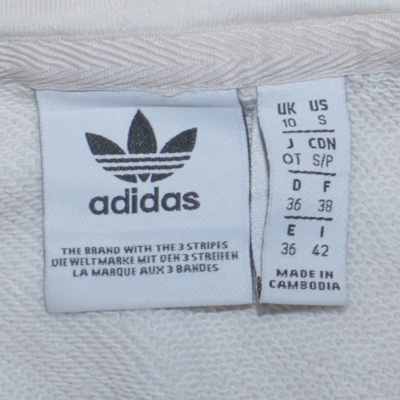 Adidas Women Ivory Hoodie Size 10 Pullover Cotton Classic Fit