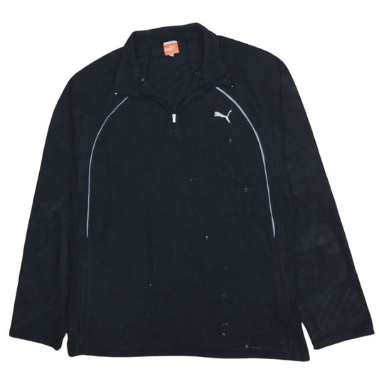 Puma Men's Black XL 1/4 Zip Fleece Sweatshirt Pullover
