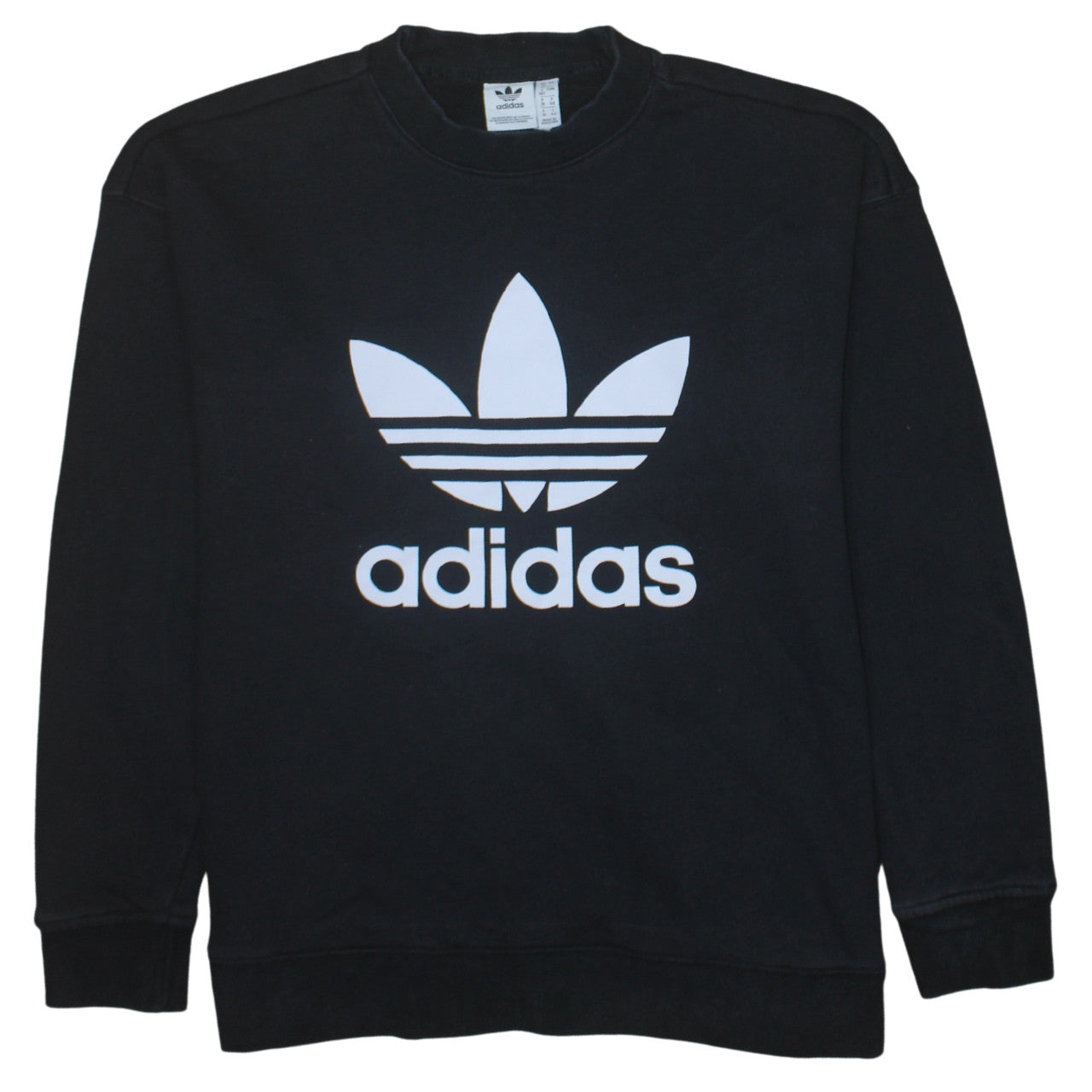 Adidas Women Black Size 12 Crew Neck Pullover Sweatshirt