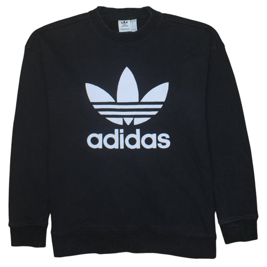 Adidas Women Black Size 12 Crew Neck Pullover Sweatshirt