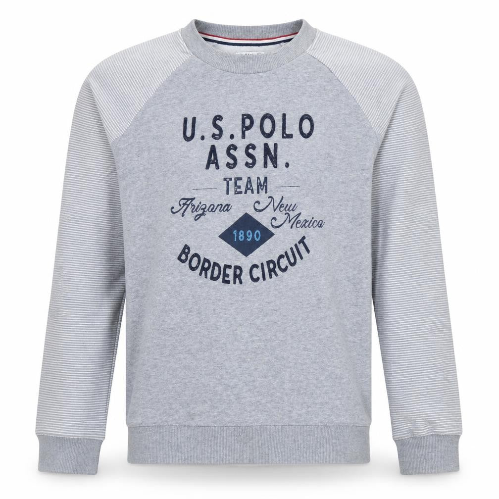U.S. Polo Assn. Men's Grey Crew Neck Sweatshirt Size S Regular Fit
