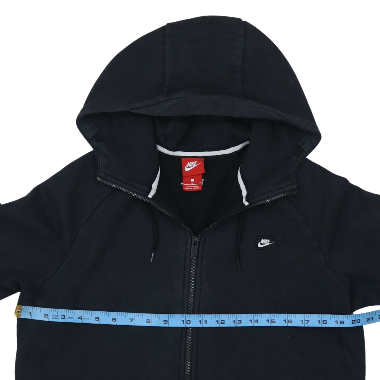 Nike Men's Black Full Zip Hoodie Size L Classic Fleece Sweatshirt