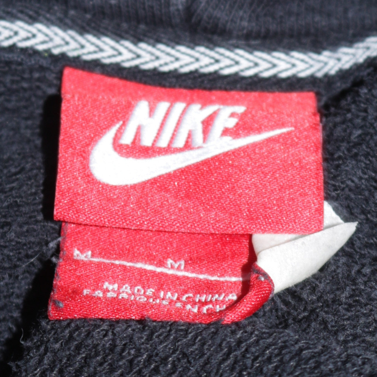 Nike Womens Black Beige Pullover Hoodie Medium Logo Print