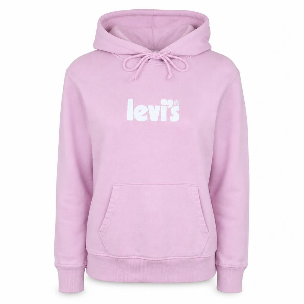 Levi's Womens Pink Pullover Hoodie Logo Print Size S Casual