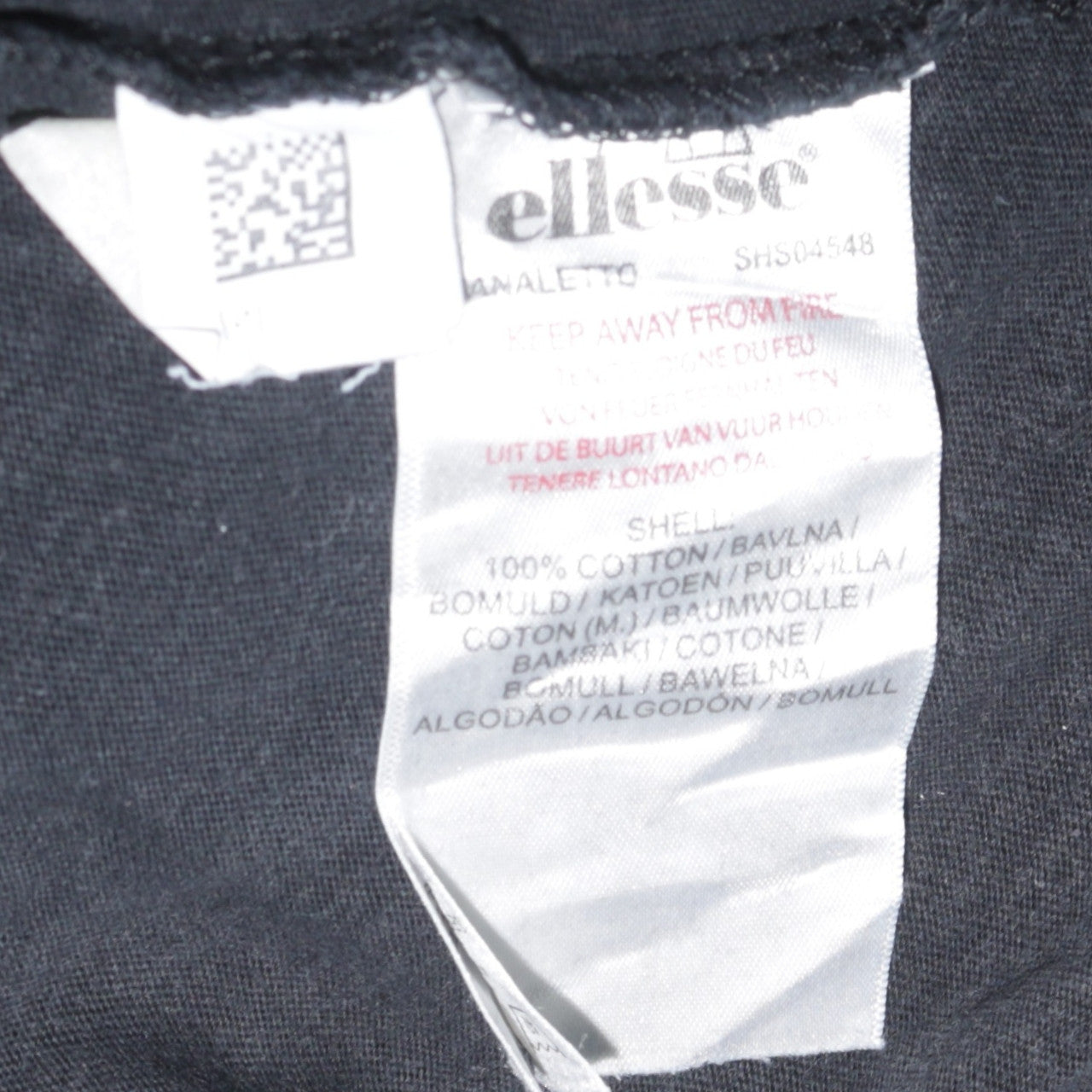 Ellesse Men's Black Cotton Crew Neck Short Sleeve T-Shirt Size L
