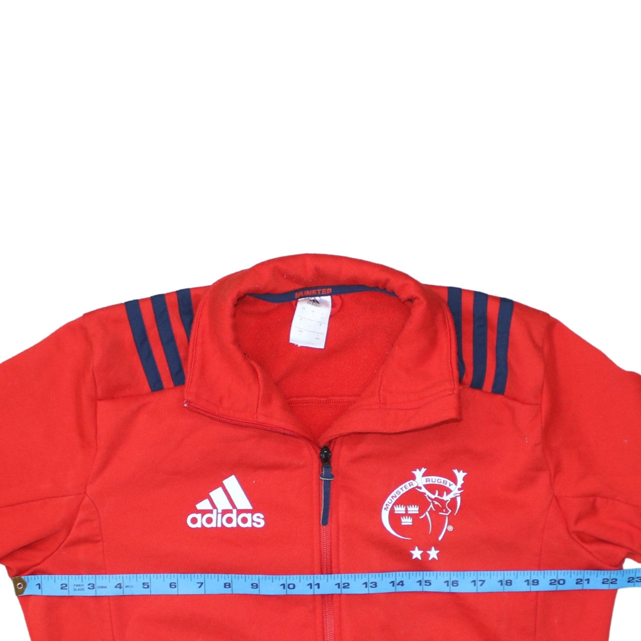 Adidas Men’s Red Munster Rugby Full Zip Fleece Sweatshirt L