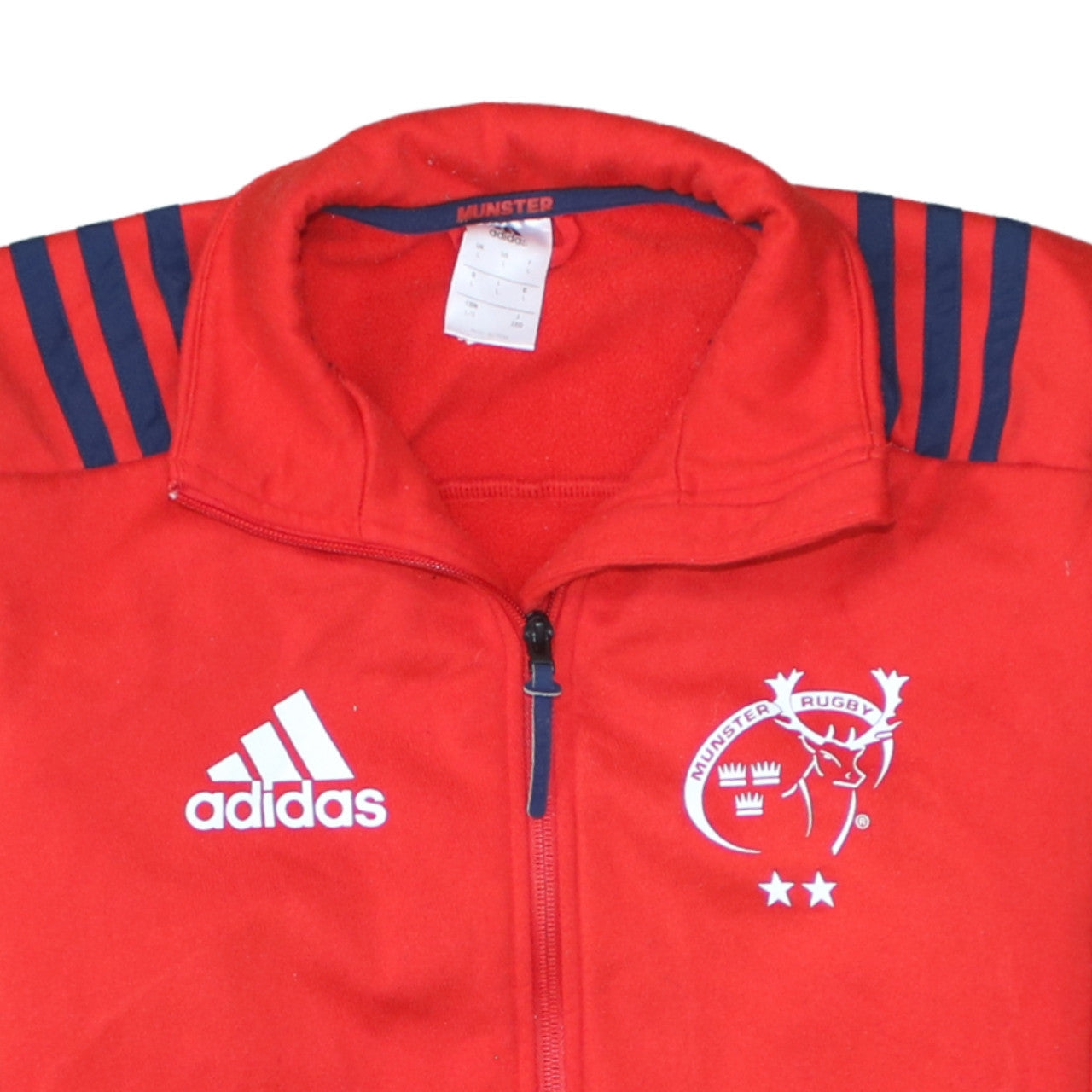 Adidas Men’s Red Munster Rugby Full Zip Fleece Sweatshirt L