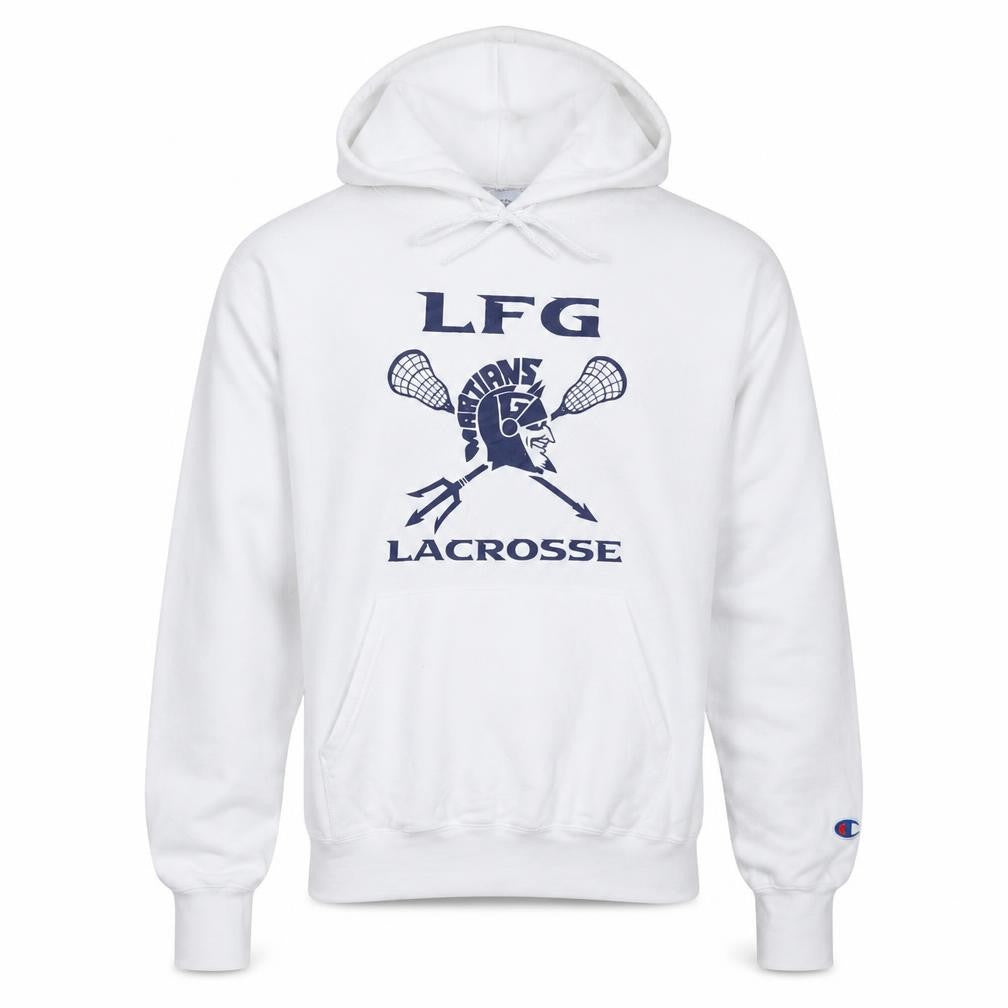 Champion Men's White Graphic Pullover Hoodie Size S Lacrosse Sportswear