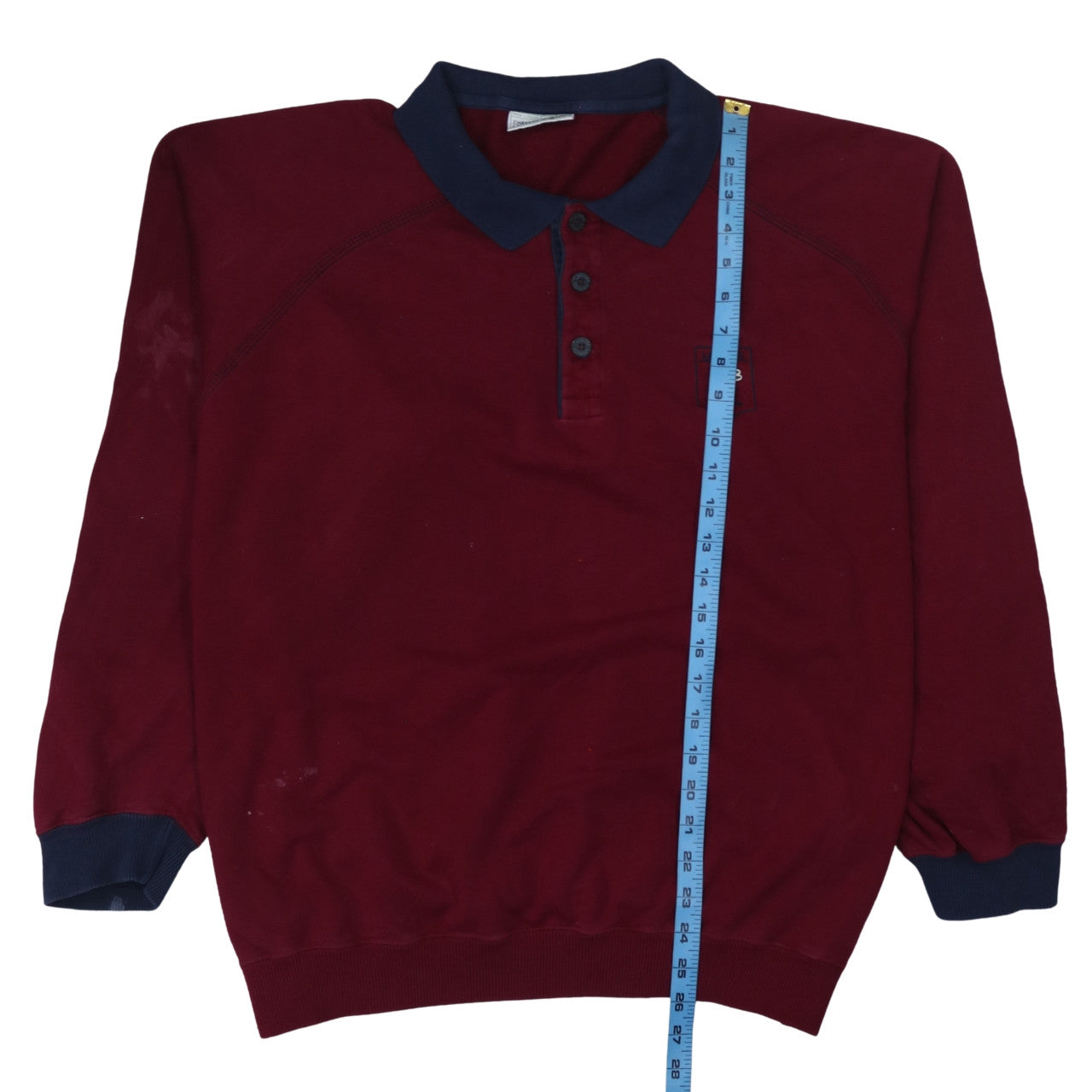 Vintage Lacoste Red Long Sleeve Cotton Polo Shirt Men's L