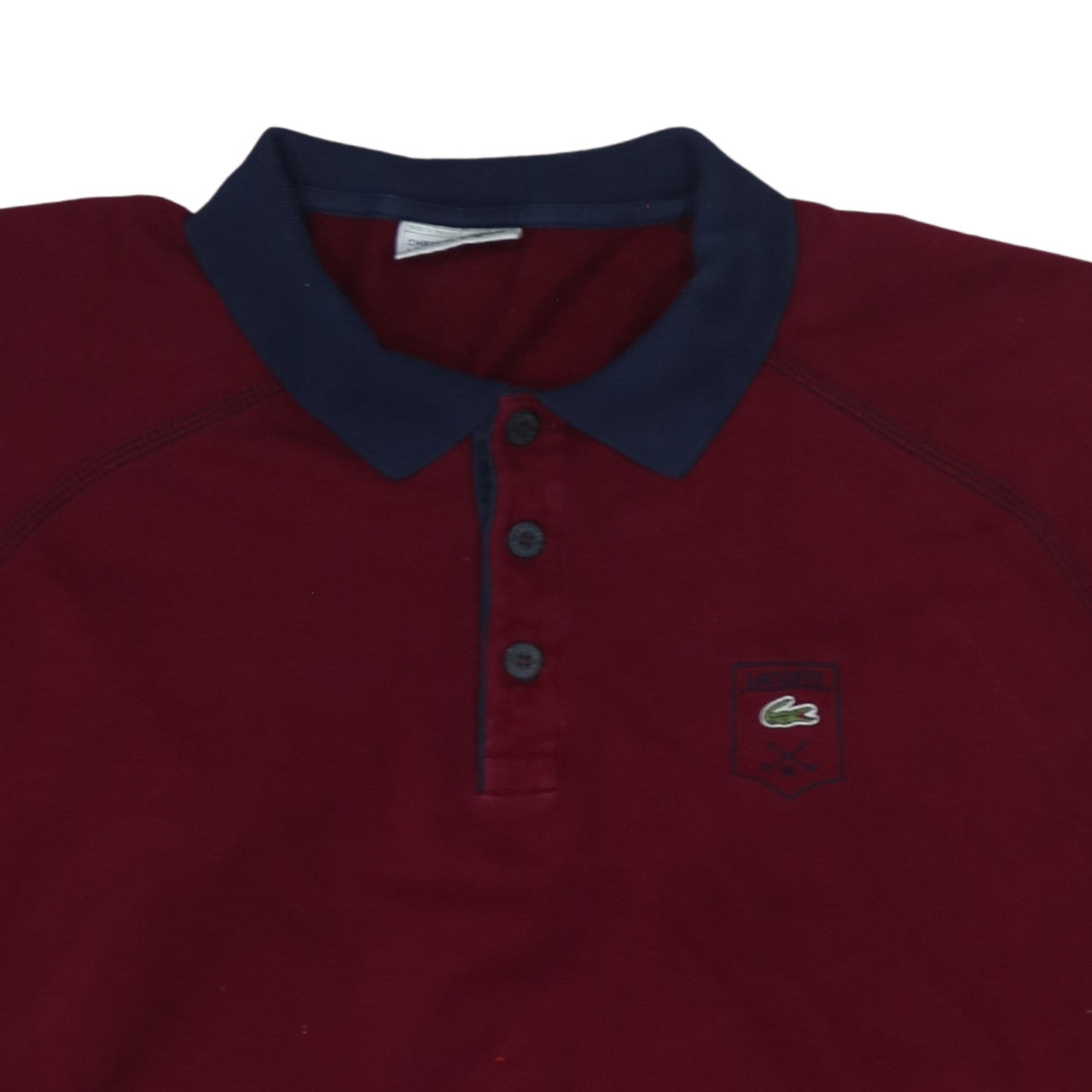 Vintage Lacoste Red Long Sleeve Cotton Polo Shirt Men's L