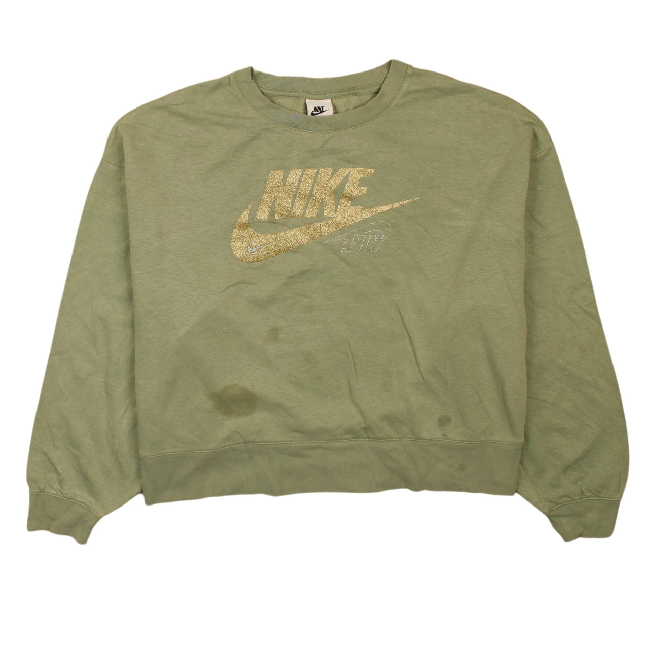 Nike Women’s Green Glitter Logo Sweatshirt 2XL Pullover Casual