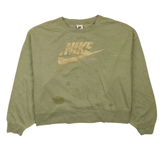 Nike Women’s Green Glitter Logo Sweatshirt 2XL Pullover Casual