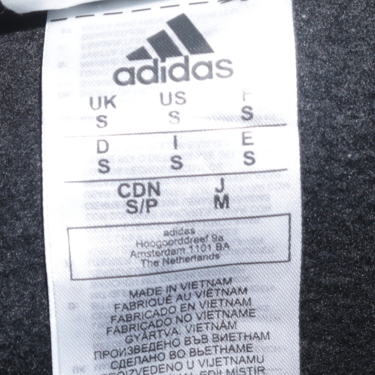 Adidas Men’s Black Full Zip Hoodie Size S Fleece Hooded Sweatshirt