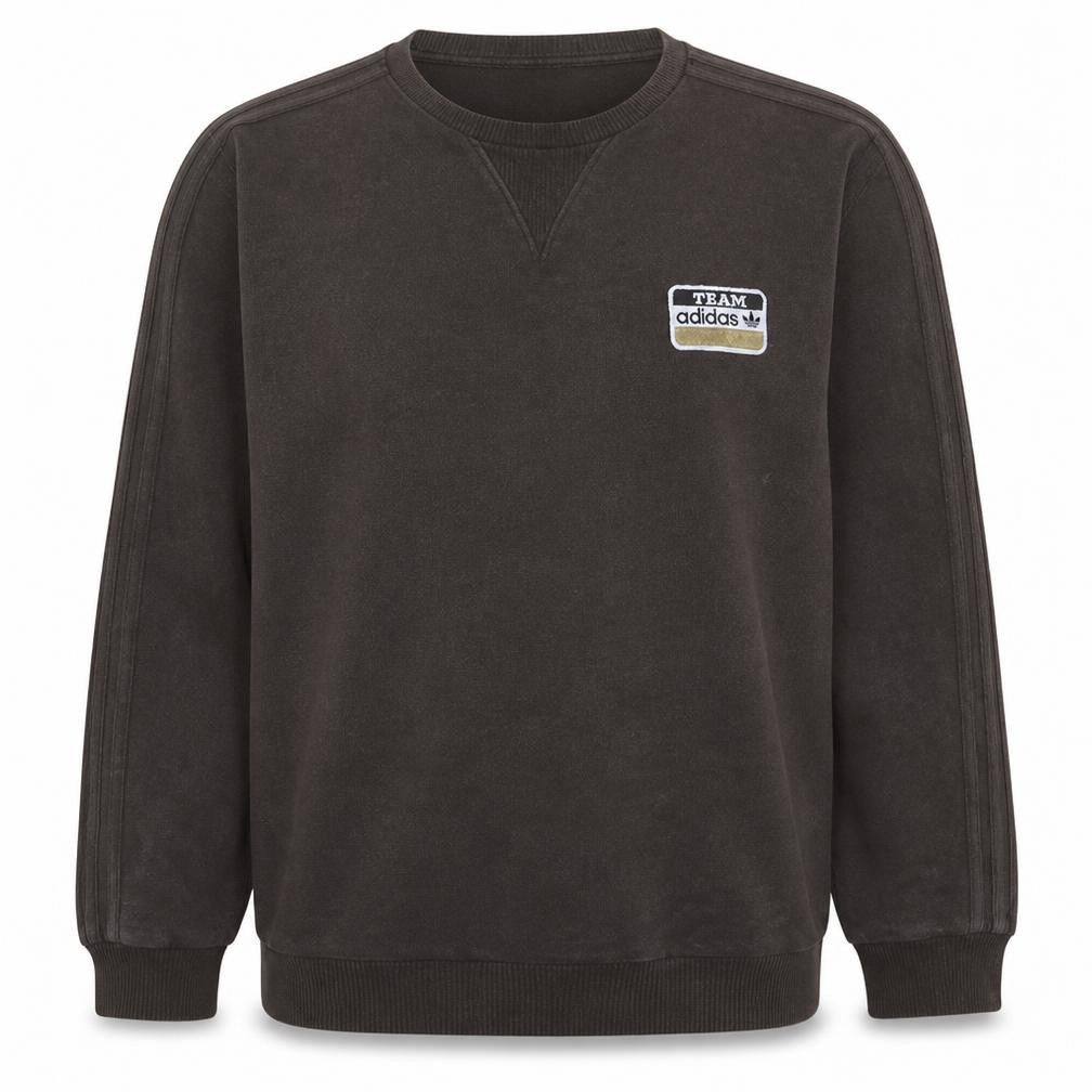 adidas Mens Brown 2XL Pullover Sweatshirt Crew Neck Fleece