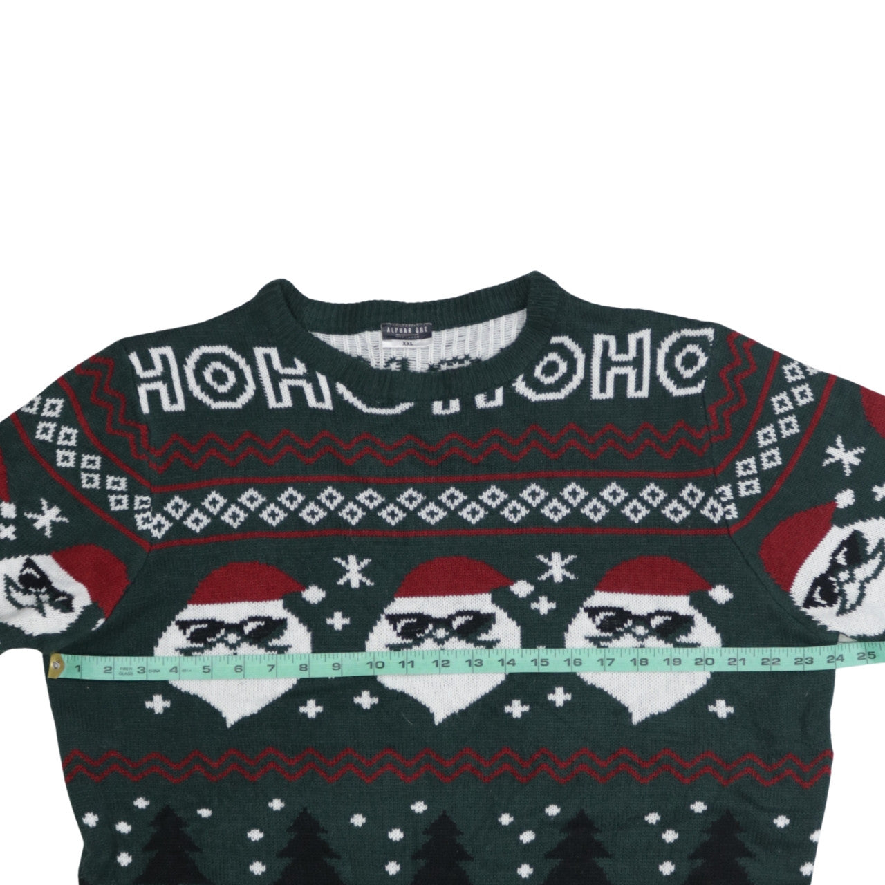 Alphar One Men’s Green 2XL Christmas Santa Knit Jumper