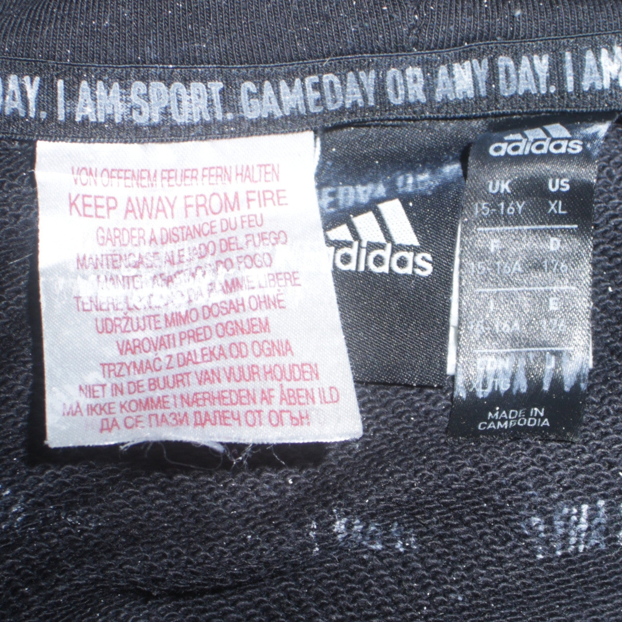 Adidas Boys Black Full Zip Hoodie 15-16 Years Classic Hooded Jacket