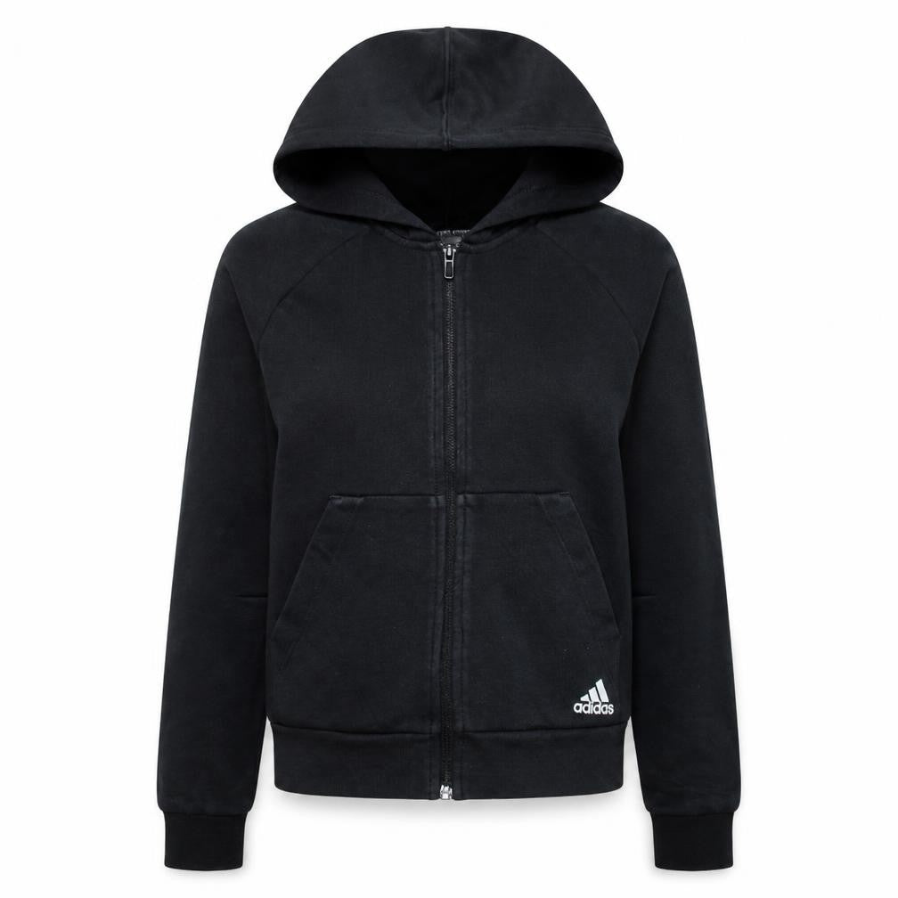 Adidas Womens Black Small Full Zip Hoodie Sweatshirt with Logo