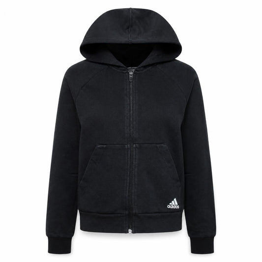 Adidas Womens Black Small Full Zip Hoodie Sweatshirt with Logo