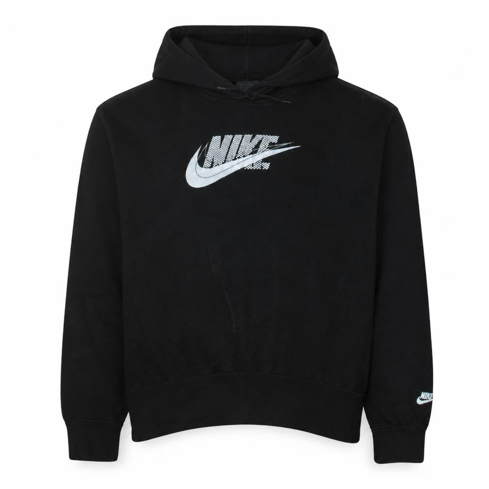 Nike Womens Black XS Pullover Hoodie Cotton Blend Logo Print