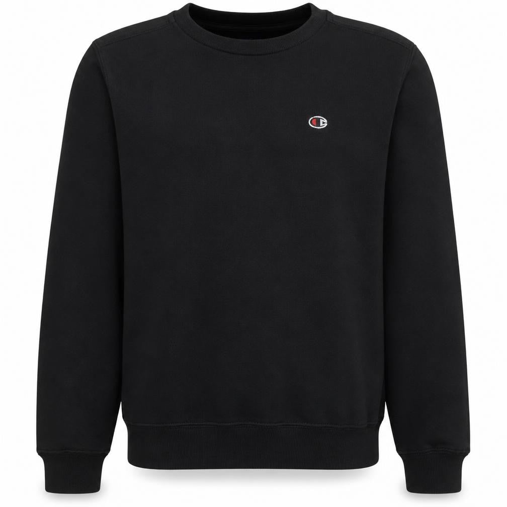 Champion Men's Black Small Crew Neck Fleece Pullover Sweatshirt