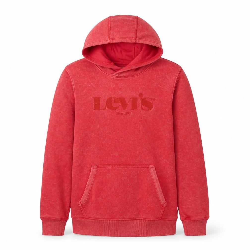 Levi's Boys Red Pullover Hoodie 16 Years Cotton Blend Logo Sweatshirt