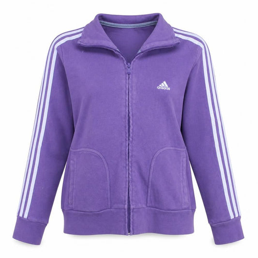 Adidas Women Purple Full Zip Sweatshirt Size 14 Essentials