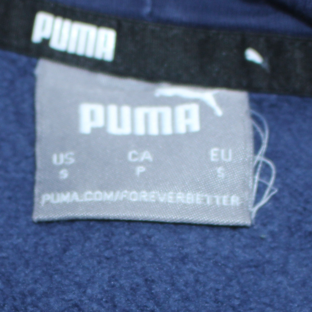 Puma Men's Blue Pullover Hoodie Size S Regular Fit Fleece Sportswear