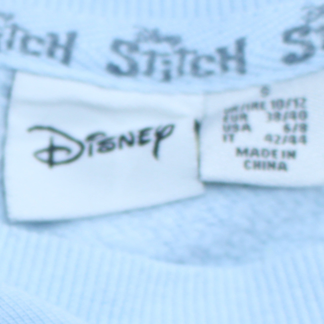 Disney Stitch Light Blue Women's Sweatshirt Size S Crew Neck Pullover