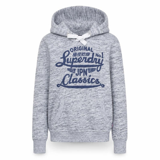 Superdry Womens Grey Pullover Hoodie Size S Vintage Logo Sweatshirt