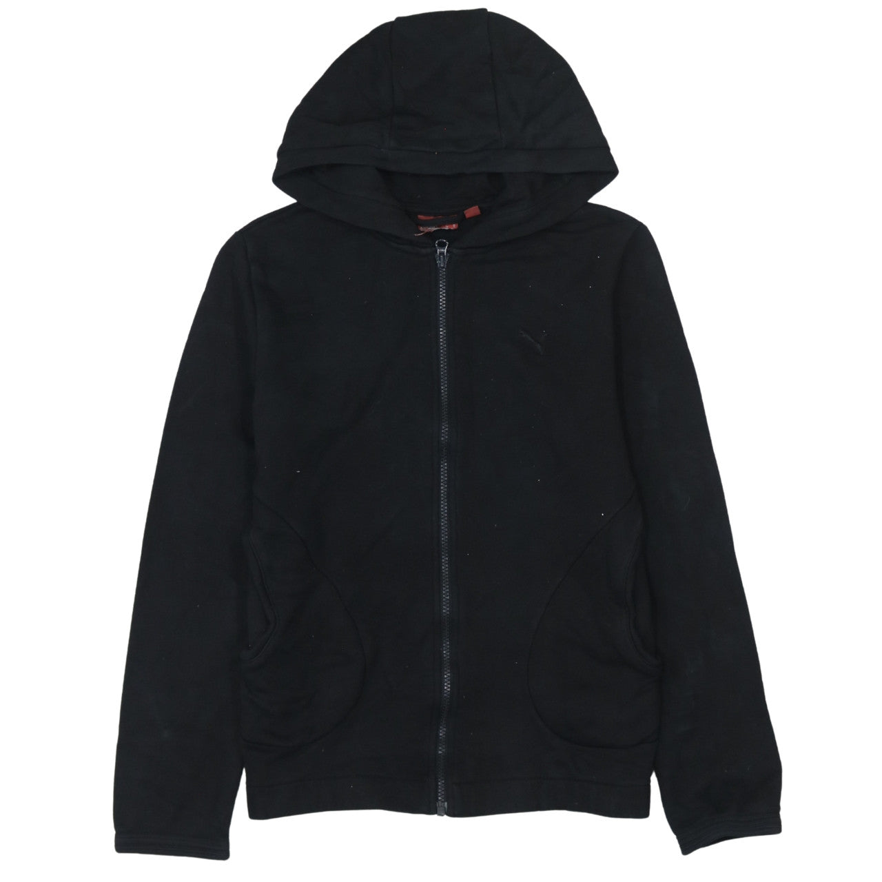 Puma Womens Black Full Zip Hoodie Size UK 10 Cotton Blend